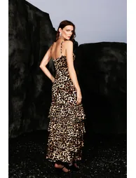 Zambezi Deep-V Sleeveless Ruffled Backless Maxi Dress - 6