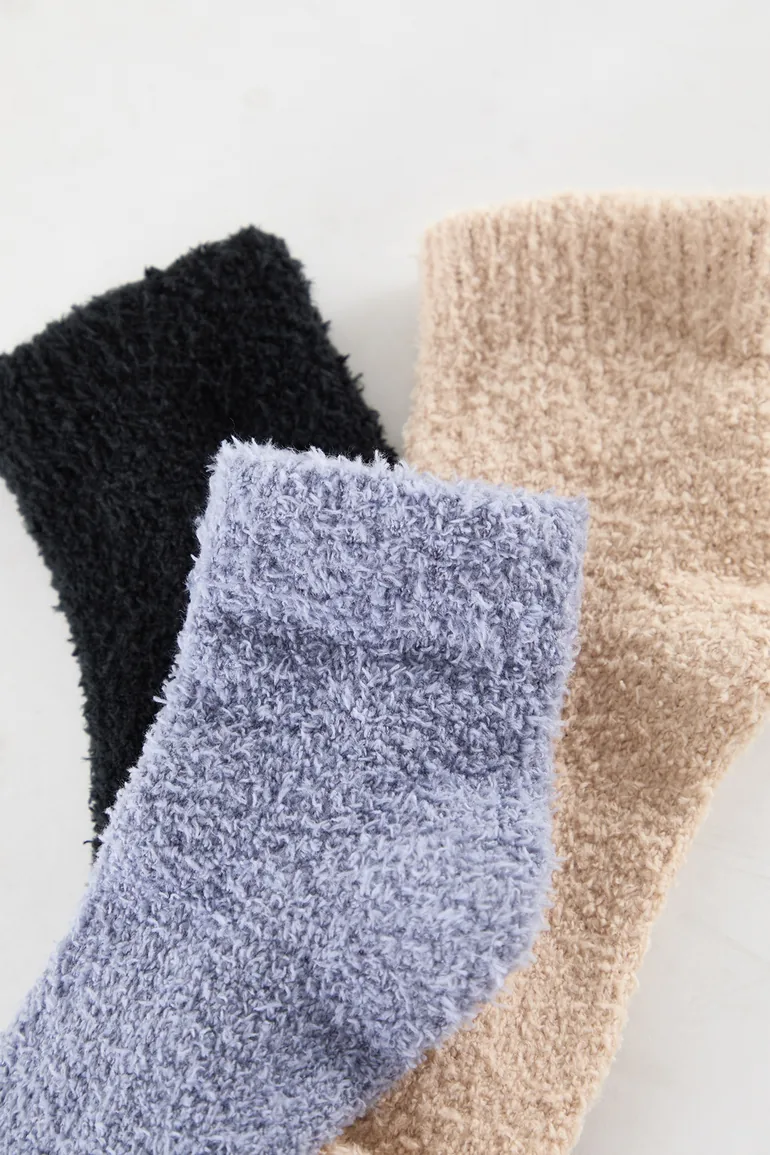 Multi-Colored 3-Pack Thick Terry Knitted Socks - 2