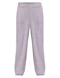 Grey Marl Boyfriend Style Wide Leg Stripe Trouser - 4