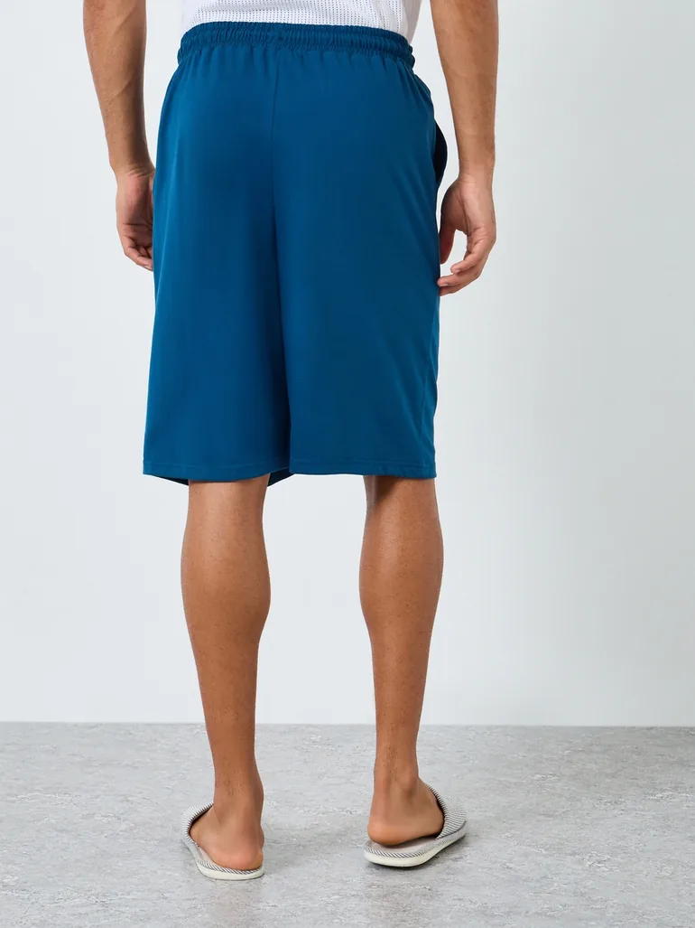 Men Blue Oversized Lounge Shorts - 3
