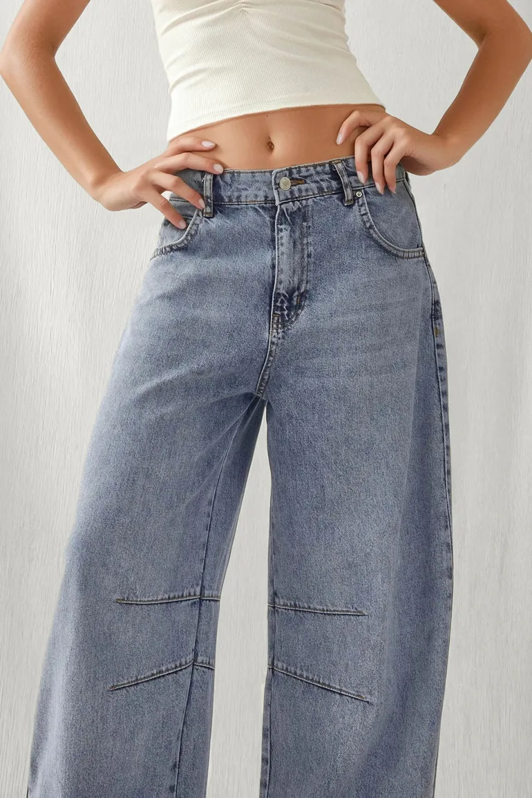 Mid Rise Barrel Jean - 1