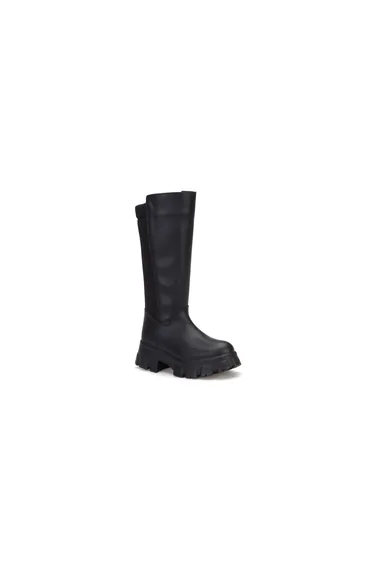 Ds Hera Black Stretch Women's Heeled Zippered Stretch Boots Casual Shoes Winter Boots