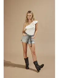 ONLSOFFY ONE SHOULDER MIX TOP BOX JRS