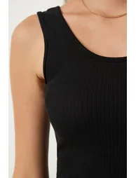 Black Bodycon Midi Slip Dress - 3