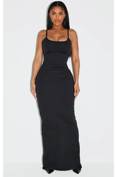 Shape Black Built In Shapewear Sculpt Strappy Maxi Dress