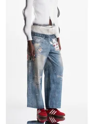 Birdie Deconstruct Print Barrel Jeans - 3
