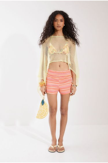 Lightweight Knit Crochet Cape - pistachio product thumbnail 3