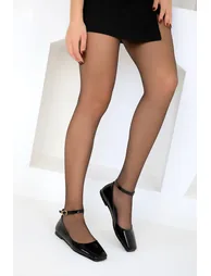 Black Patent Leather Women's Flats - 3