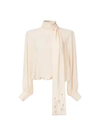 Blouse with Elegant Scarf - 6