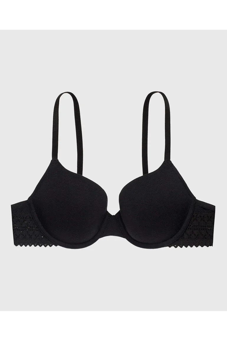 Lightly Lined Demi Bra in Tuxedo Black - 3