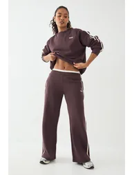 DSGN Studio Side Stripe Straight Leg Jogger - chocolate