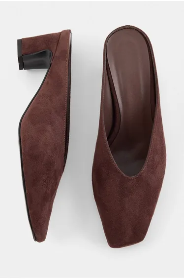 Brown Suede 5.5 cm Women's Classic Heeled Shoes