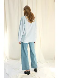 LINEN JACKET WITH LEATHER BELT - 4