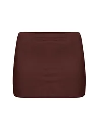 Cappuccino Jersey Low Waist Mini Skirt - 5