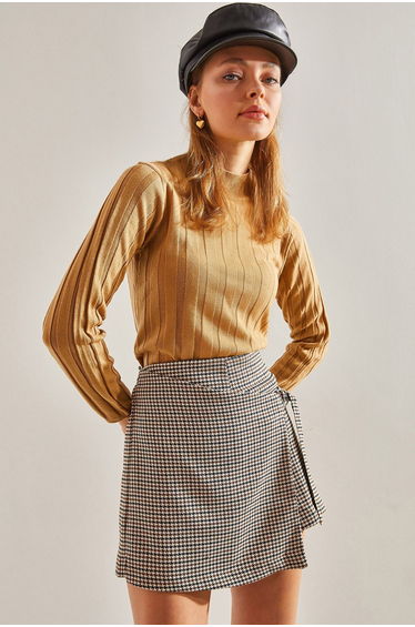 Women's Turtleneck Ribbed Knitwear Sweater