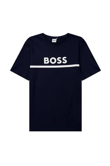 Boss Childrens/Kids Large Logo T-Shirt - Navy