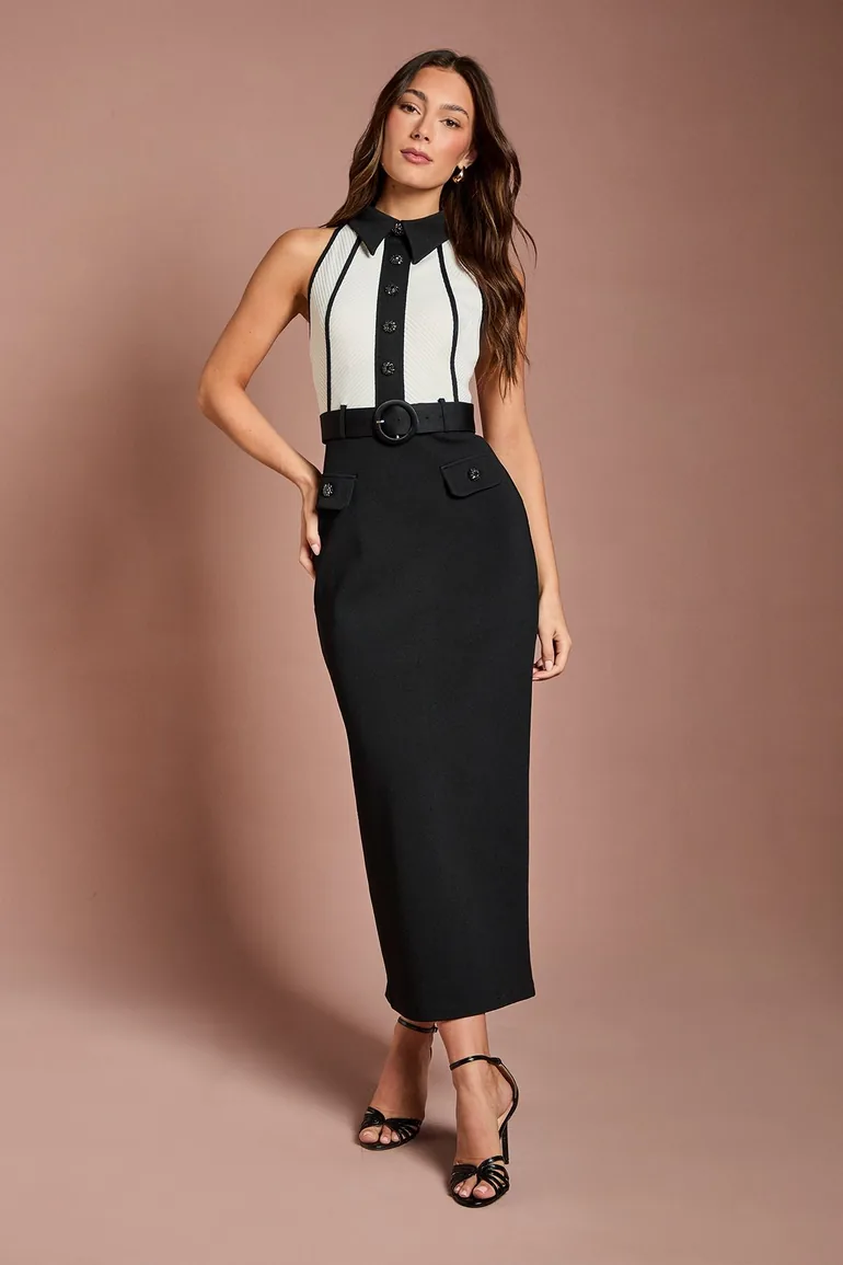 فستان كوست فاشن قميص ميداكسي بقصة مستقيمة