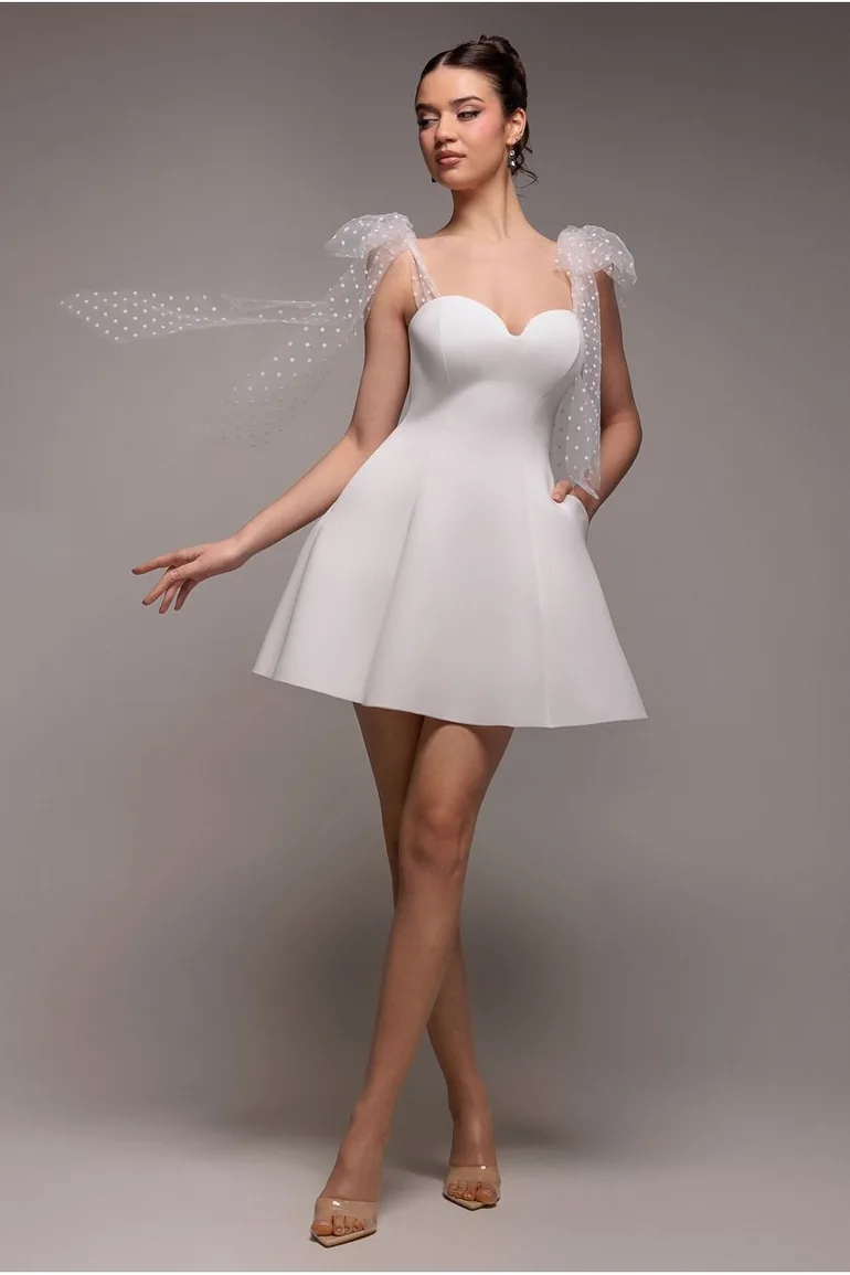 white scuba skater dress Sweet And Sassy Strapless Scuba Knit Skater Dress