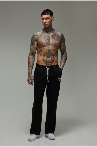 Tall Training Dept Contrast Drawcord Straight Leg Jogger - black