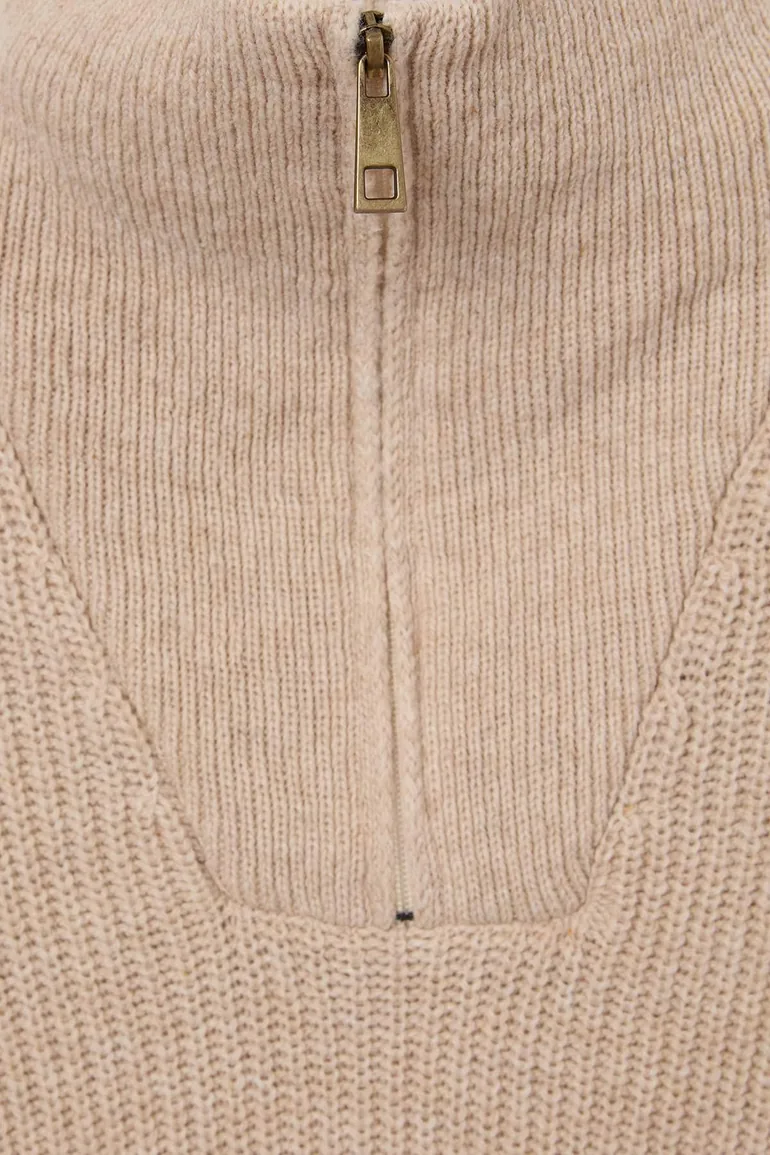 Stone Regular Half Turtleneck Plain Knitwear Sweater - 1