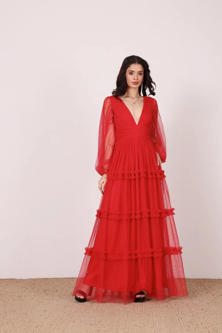 Lydia Maxi Dress in Red