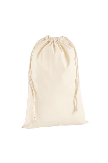 Westford Mill Premium Cotton Drawstring Bag - Natural