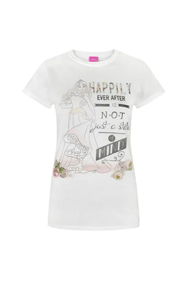 Disney Womens/Ladies Sleeping Beauty Happily Ever After T-Shirt - White