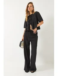 LUCCI Textured Two-Piece Coord Set with Ruffle Detail - 2