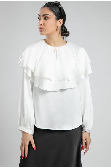 Ruffled Blouse With Layered Frill