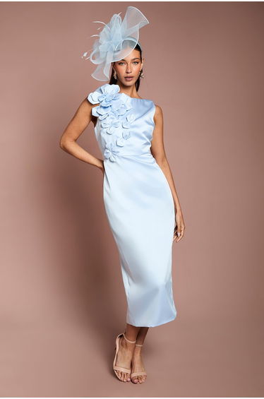 Corsage Satin Pencil Dress