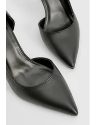 حذاء كورت لون أسود بفتحات كعب وسط - 3