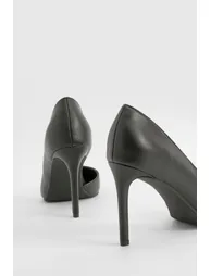 حذاء كورت لون أسود بفتحات كعب وسط - 2