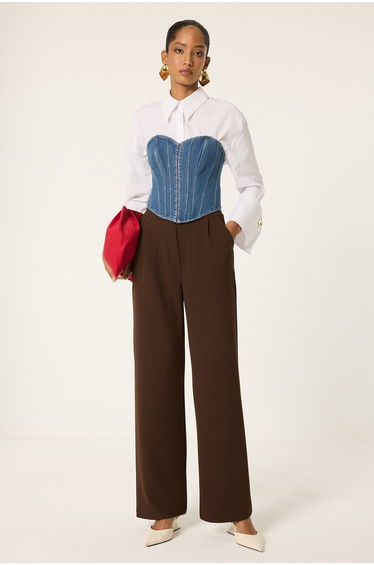 HIGH WAISTED CREPE PANTS