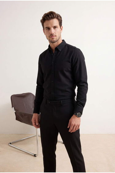 Black Regular Men's Shirt
