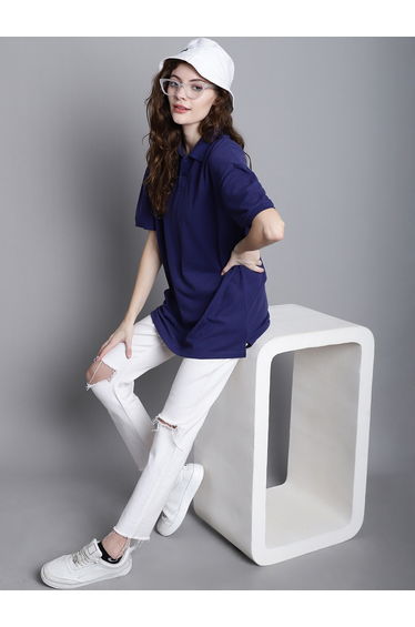 Navy Blue Short Sleeve Polo T-Shirt