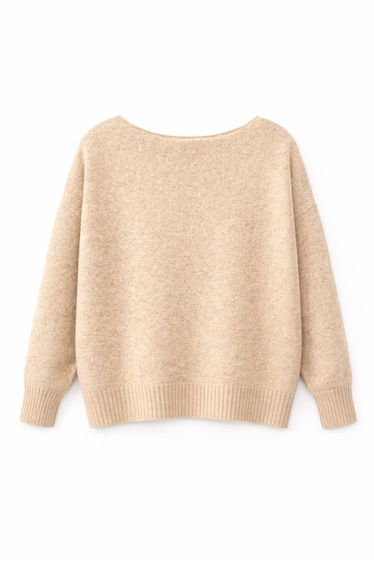 MIXRAY Oversized Boat Neck Knit Sweater