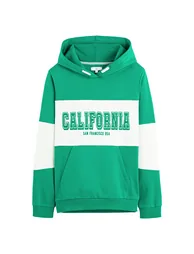 Slogan Print Hoodie in Cotton Mix - 2