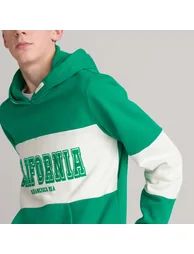 Slogan Print Hoodie in Cotton Mix - 1