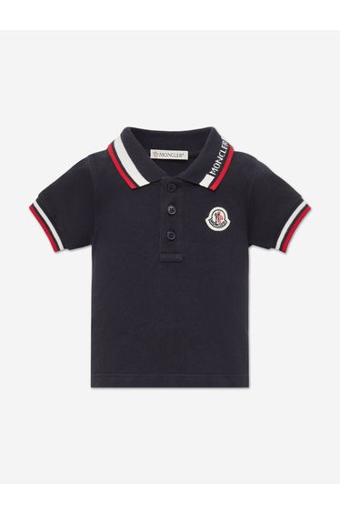 Moncler Enfant Baby Boys Logo Polo Shirt in Navy