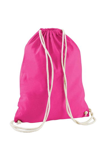 Westford Mill Cotton Drawstring Bag - Fuchsia