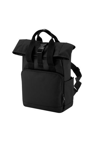 Bagbase Roll Top Recycled Twin Handle Backpack - Black