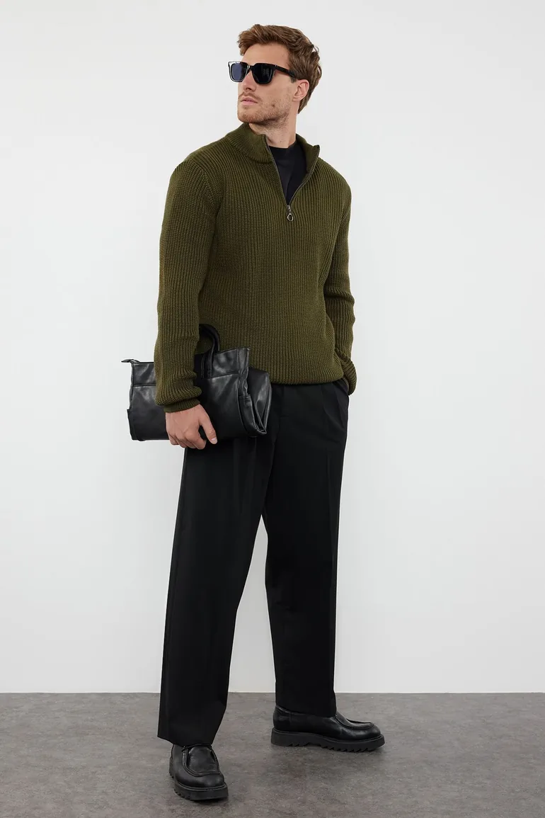 سويتر محبوك سادة بياقة تيرتيل