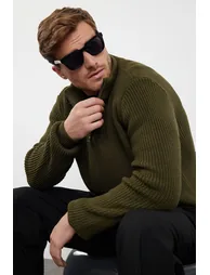 سويتر محبوك سادة بياقة تيرتيل - 3