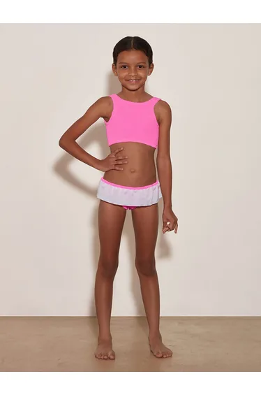 HUNZA G Girls Olive Bikini in Pink