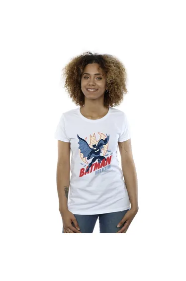 تيشيرت قطن نسائي بطبعة - أبيض