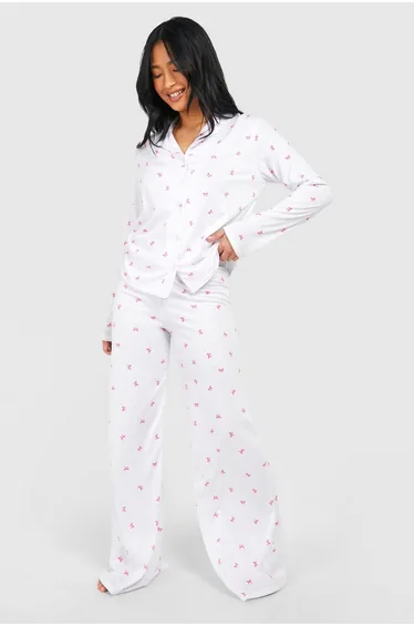 Petite Bow Print Pyjama Set