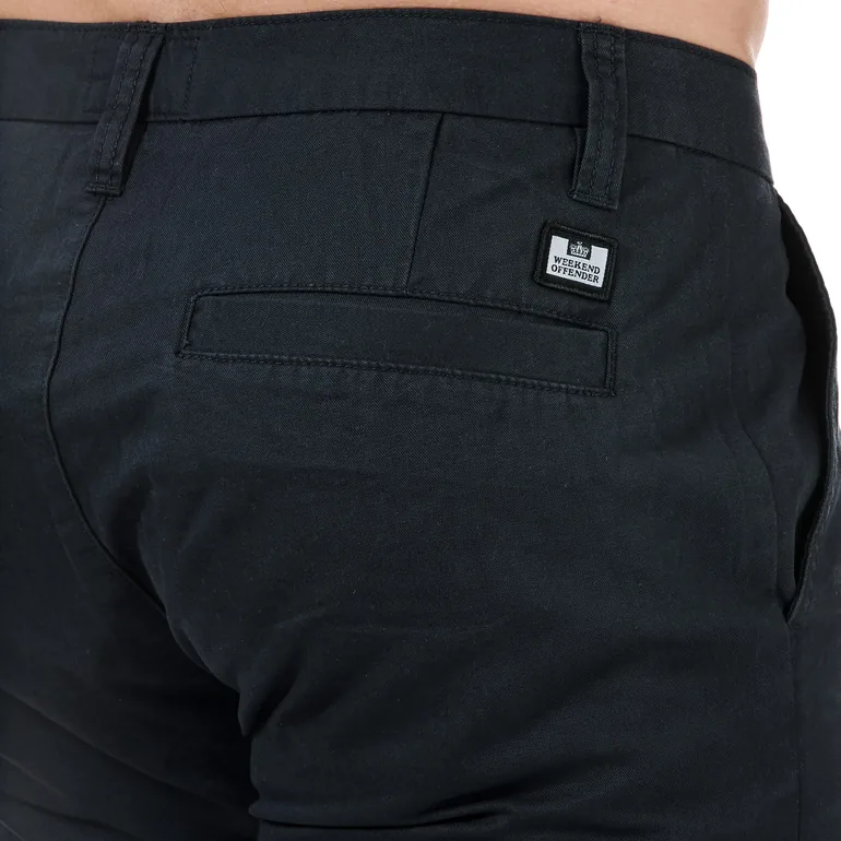 Men's Weekend Offender Dillenger Cotton Twill Chino Shorts in Blue - 4