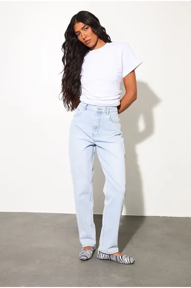 The Tall High Waist Mom Jean - bleach wash