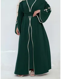 عباية مفتوحة و حزام بتفصيلة فيونكة - 1