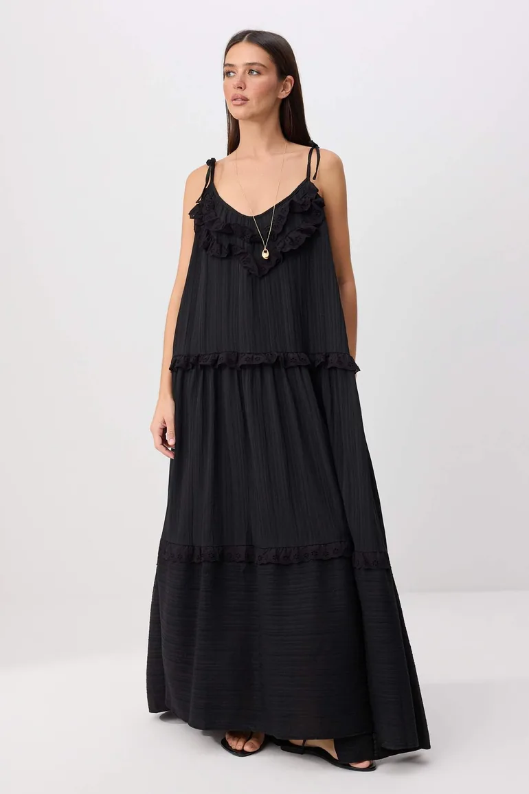 Black Maxi Woven Dress